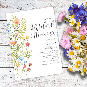 Wildflowers Greenery Elegant Garden Vrijgezellenfe Kaart