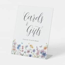 Wildflowers Greenery Vrijgezellenfeest Kaarten en  Reclamebord Met Voetstuk