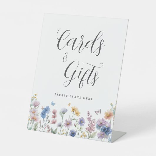 Wildflowers Greenery Vrijgezellenfeest Kaarten en  Reclamebord Met Voetstuk (Voorkant)