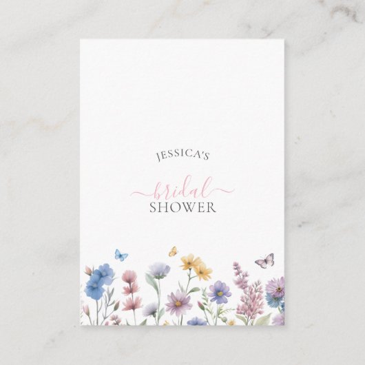 Wildflowers Greenery Vrijgezellenfeest Registry Informatiekaartje (Achterkant)