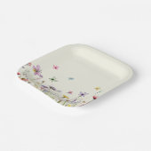 Wildflowers grillige partij papieren bordje (Gebogen)