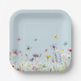 Wildflowers grillige partij papieren bordje