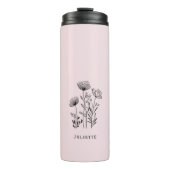 Wildflowers hand-draw monogram thermosbeker (Voorkant)