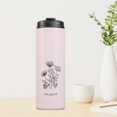 Wildflowers hand-draw monogram thermosbeker