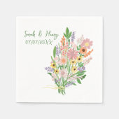 Wildflowers Handgeschilderd Custom Wedding Verlovi Servet (Voorkant)