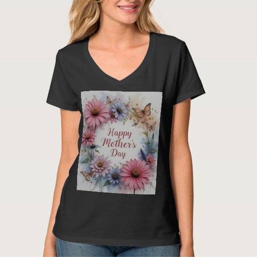 Wildflowers Happy Moederdag T-shirt (Voorkant)