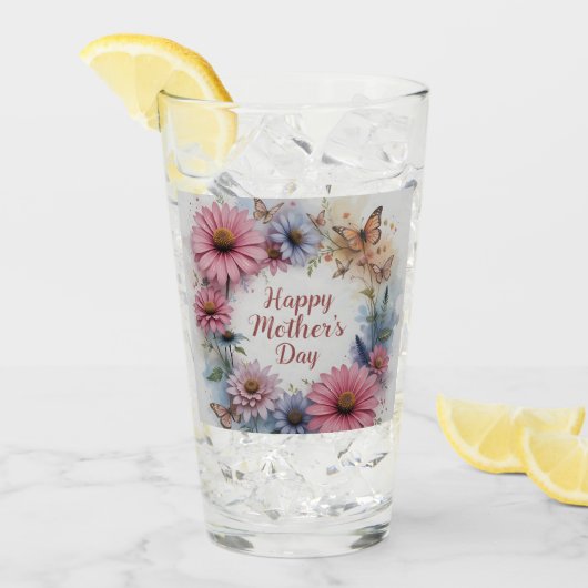 WildFlowers Happy Mother's Day Glas (Voorkant ijs)