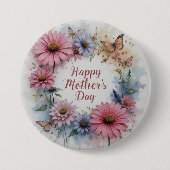Wildflowers Happy Mother's Day Ronde Button 7,6 Cm (Voorkant)