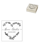 Wildflowers Heart & Elegant Typography for Wedding Rubberstempel (Gestempeld)