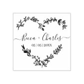Wildflowers Heart & Elegant Typography for Wedding Rubberstempel (Afrduk)