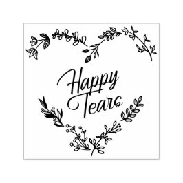 Wildflowers Heart Happy Tears Wedding Quote Zelfinktende Stempel