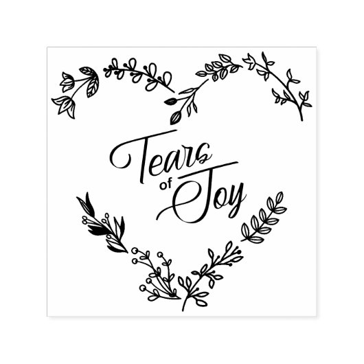 Wildflowers Heart Tears of Joy Wedding Quote Zelfinktende Stempel (Design)