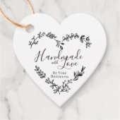 Wildflowers Heart with Handmade with Love Quote Bedankjes Labels (Voorkant)