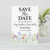 Wildflowers herfst Bewaar de datumkaarten Kaart (Staand voorkant)