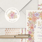 Wildflowers Herfst Herfst Baby shower Ronde Sticker