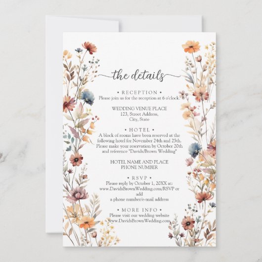 Wildflowers Herfst in de liefde Details op Back We Kaart (Achterkant)