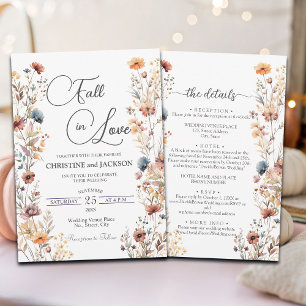 Wildflowers Herfst in de liefde Details op Back We Kaart