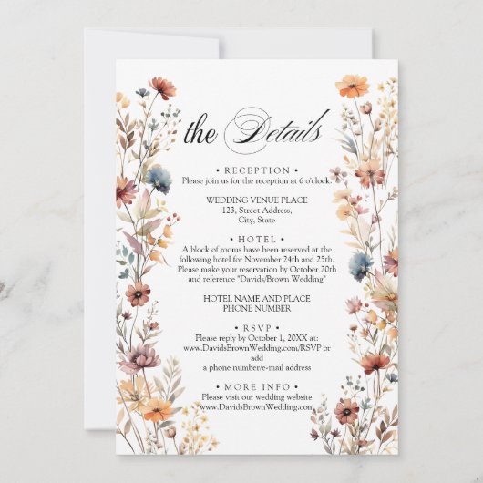 Wildflowers Herfst in de liefde Details op Back We Kaart (Achterkant)