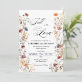 Wildflowers Herfst in Liefde Elegante bruiloft Kaart (Staand voorkant)