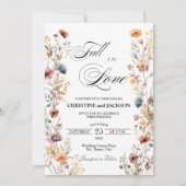 Wildflowers Herfst in Liefde QR Code Wedding Kaart (Voorkant)