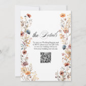 Wildflowers Herfst in Liefde QR Code Wedding Kaart (Achterkant)