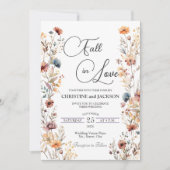 Wildflowers Herfst in Liefde QR Code Wedding Kaart (Voorkant)