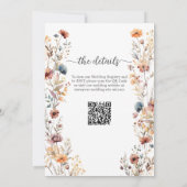 Wildflowers Herfst in Liefde QR Code Wedding Kaart (Achterkant)
