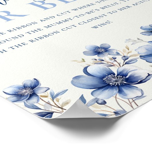 Wildflowers Hoe groot is haar buik Baby shower spe Poster (Hoek)