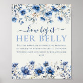 Wildflowers Hoe groot is haar buik Baby shower spe Poster (Voorkant)