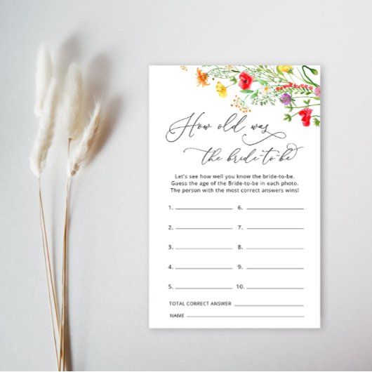 Wildflowers Hoe oud is de bruid om spel te zijn