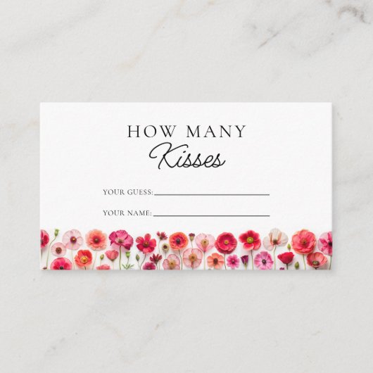 Wildflowers Hoeveel Kussen Bruidsspel Informatiekaartje (Voorkant)