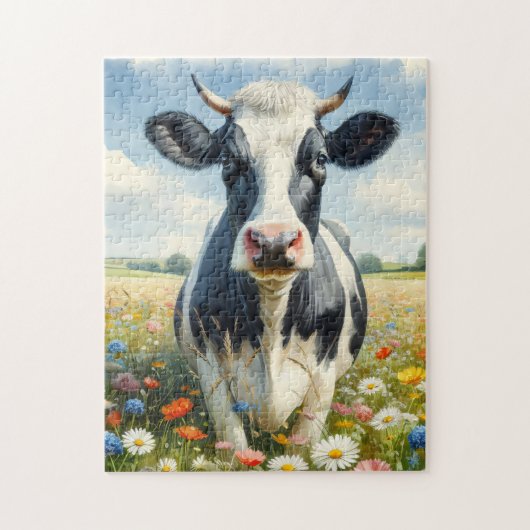 Wildflowers Holstein Dairy Koe Legpuzzel (Verticaal)