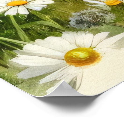 Wildflowers Holstein Dairy Koe Poster (Hoek)