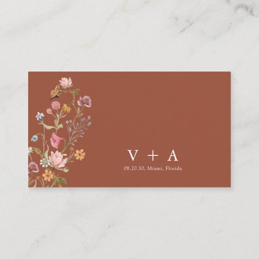 Wildflowers Honeymoon Wish Enclosure Kaart (Achterkant)