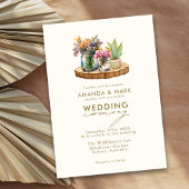 Wildflowers hout Mason Jars Boho Bohemian Wedding Kaart