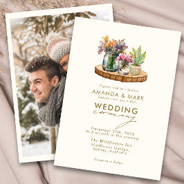 Wildflowers hout Mason Jars Boho Bohemian Wedding Kaart