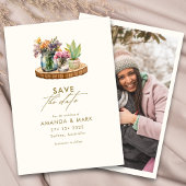 Wildflowers hout Mason Jars Boho Bohemian Wedding Kaart