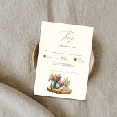 Wildflowers hout Mason Jars Boho Bohemian Wedding RSVP Kaartje