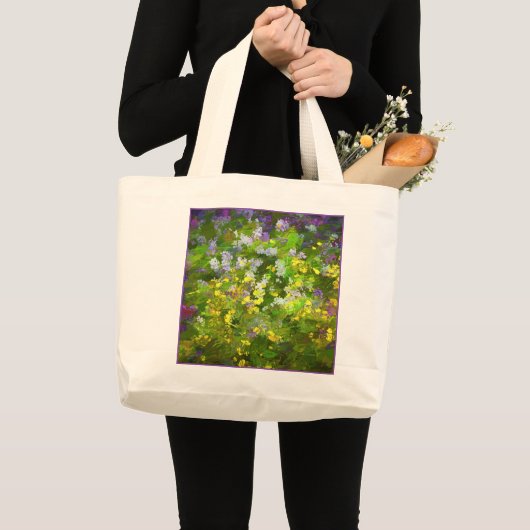 Wildflowers Impasto Schilderen Originele Bloemenku Grote Tote Bag (Voorkant (product))