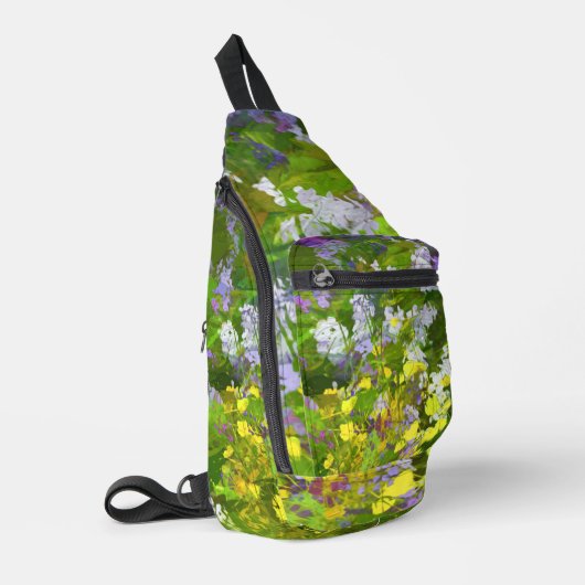 Wildflowers Impasto Schilderen Originele Bloemenku Sling Bag (Linkerhoek)