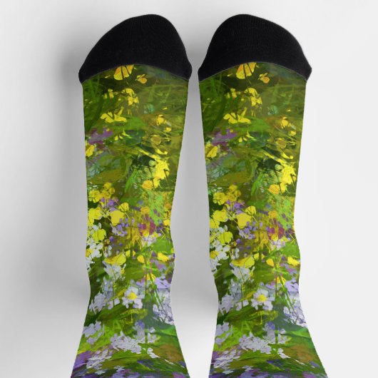 Wildflowers Impasto Schilderen Originele Bloemenku Sokken (Top)