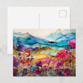 wildflowers in a mountain landscape amazing colors briefkaart (Voorkant / Achterkant)