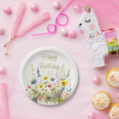 Wildflowers in Bloom Happy Birthday Paper Bord (Feest)