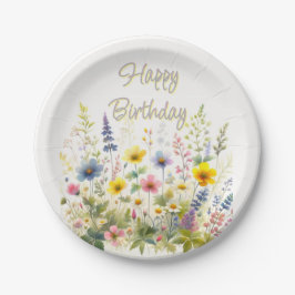 Wildflowers in Bloom Happy Birthday Paper Bord