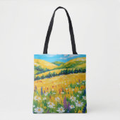 Wildflowers in de Meadow All-Over Print Canvas tas (Voorkant)