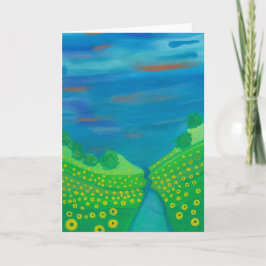 Wildflowers in de Valley Waterverf Groeten Kaart