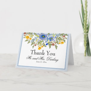 Wildflowers in Primaire Kleuren Dank u kaart