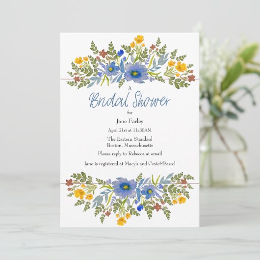 Wildflowers in Primary Colors Vrijgezellenfeest Ui Kaart (Staand voorkant)