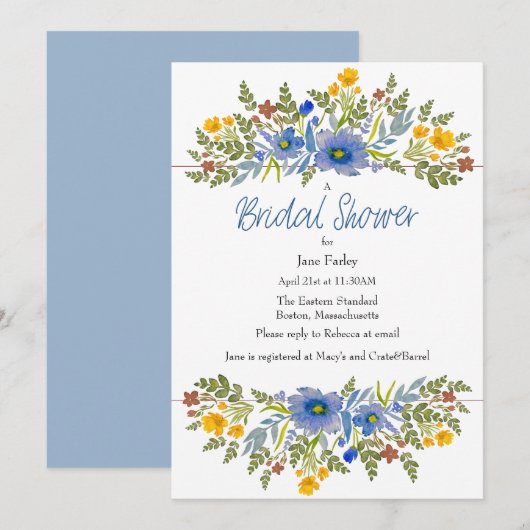 Wildflowers in Primary Colors Vrijgezellenfeest Ui Kaart (Voorkant / Achterkant)