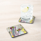 Wildflowers in vase abstract art bier onderzetter (Rechterzijde)